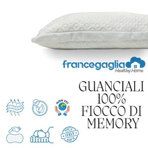Coppia Cuscini in Fiocco di Memory Foam - Comfort e Sostegno - Per un Riposo Rigenerante - Gea
