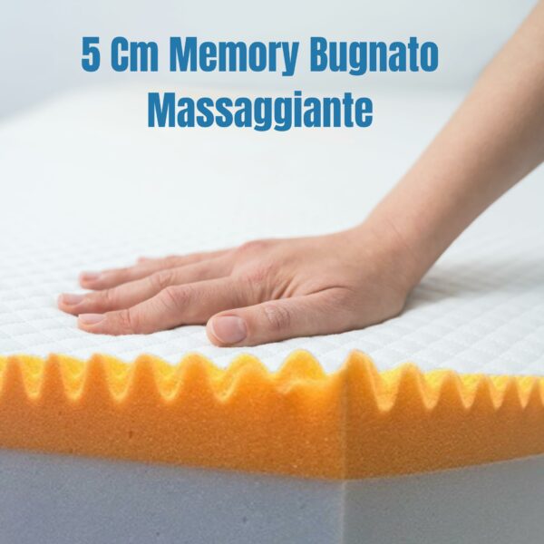 Materasso Memory Foam H25 cm – Memory Massaggiante 5 cm - Tessuto Silver Ioni d'Argento - 7 Zone Differenziate - Made in Italy - Cuscini Fiocco di Memory Inclusi – Dispositivo Medico - immagine 3