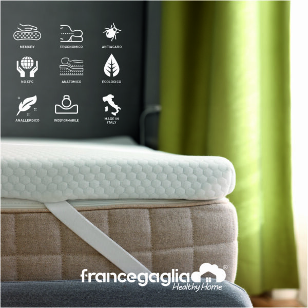 Topper Memory Foam 5 cm - Sfoderabile, Antiacaro, Tessuto con Ioni d'Argento - Comfort Ergonomico - SleepLux