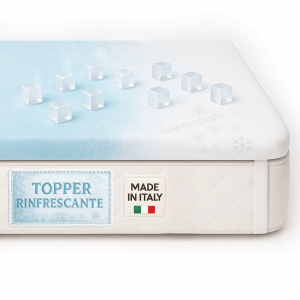 Topper Climax  Rinfrescante  Memory Foam 6 cm – Coprimaterasso Fresco Estivo tessuto FIR